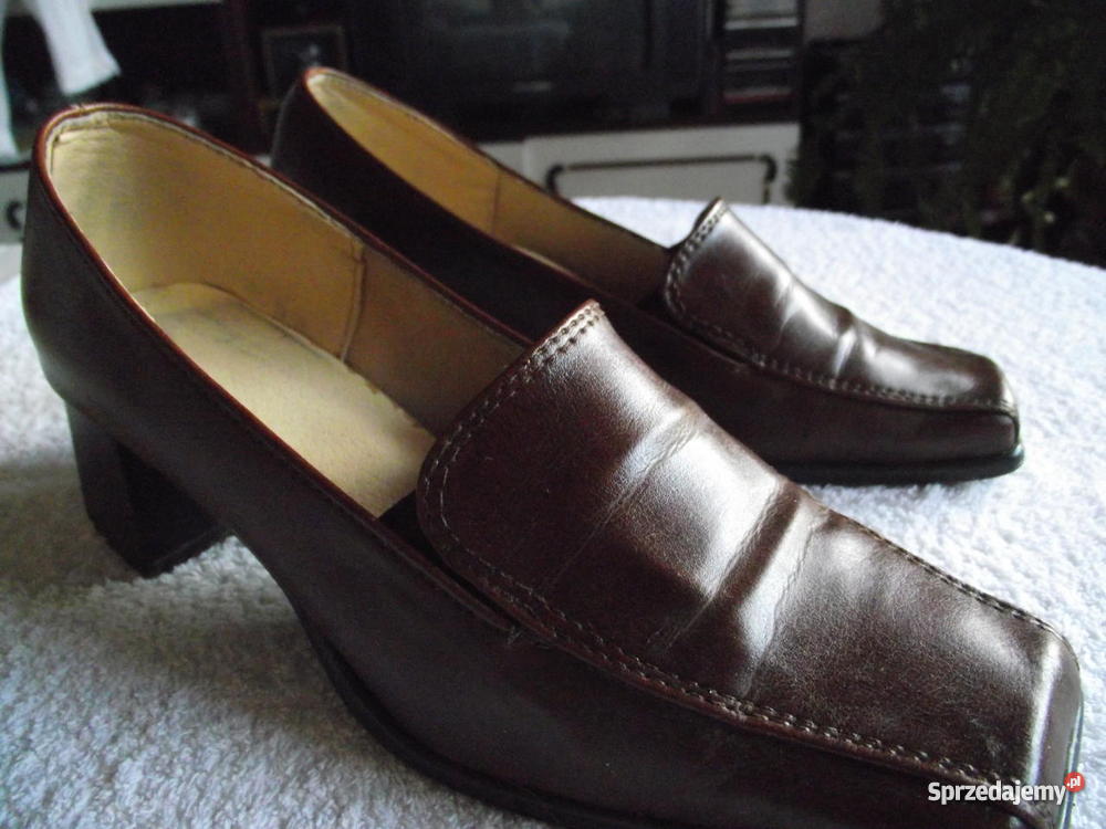 PÓŁBUTY Z NATURALNEJ SKÓRY BRĄZOWE r 3637 Piła sprzedam