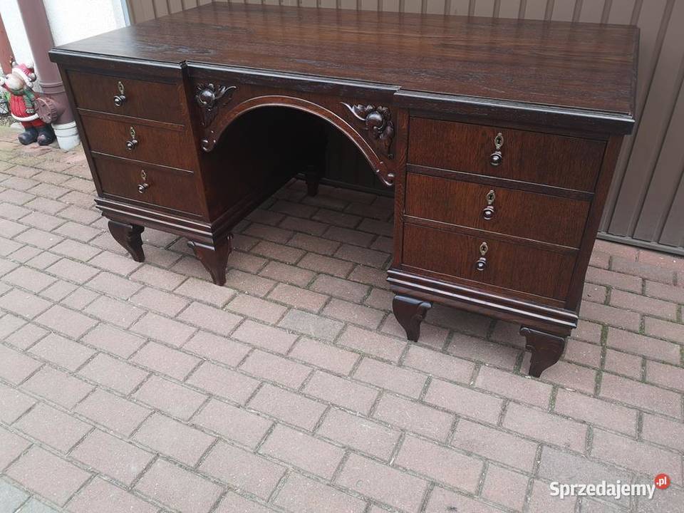 Biurko Dębowe Gabinetowe Unikatowe Stare Antyk wielkopolskie