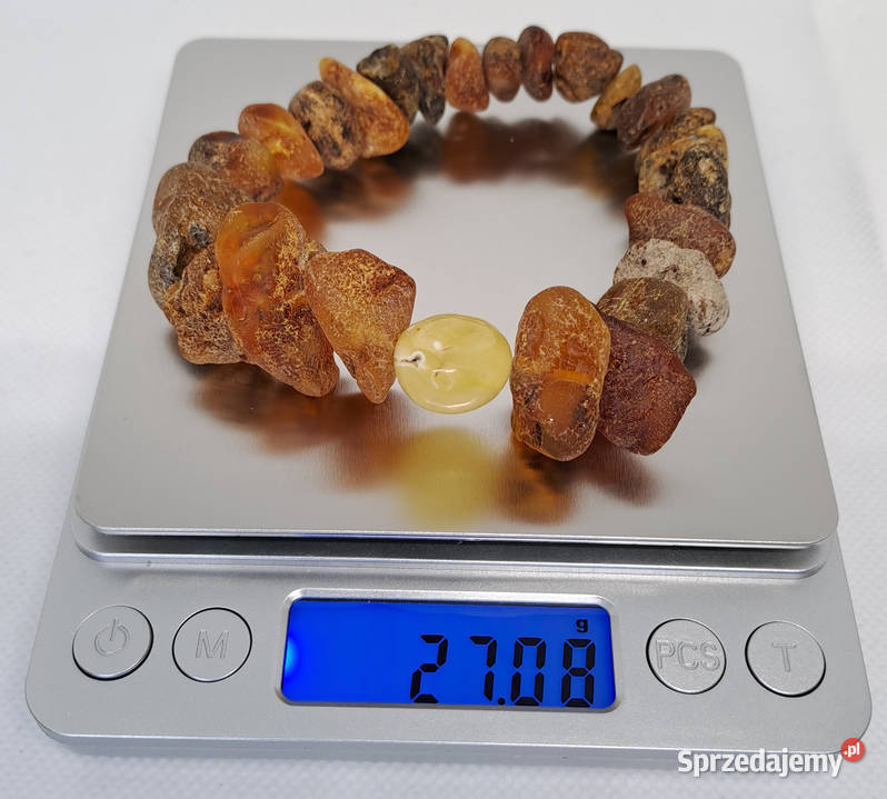 Bransoletka bursztyn bałtycki bryłki surowe i Warszawa