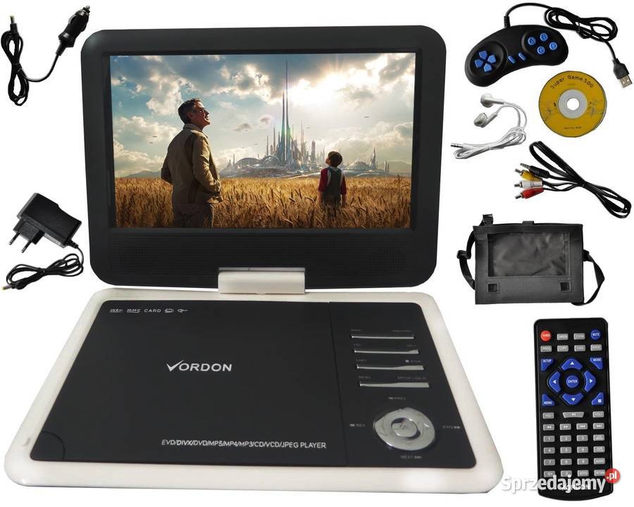 PRZENOŚNE DVD SAMOCHODOWE VORDON 102 USB SD GRY USB Białystok