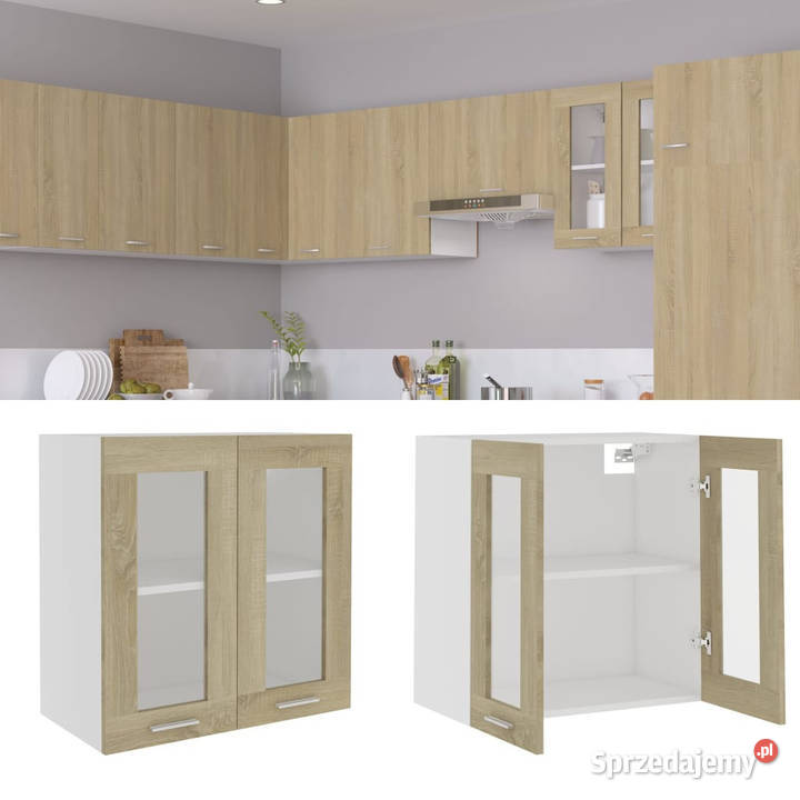 Szafka wisząca z szybą kolor dąb sonoma 60x31x60 Warszawa