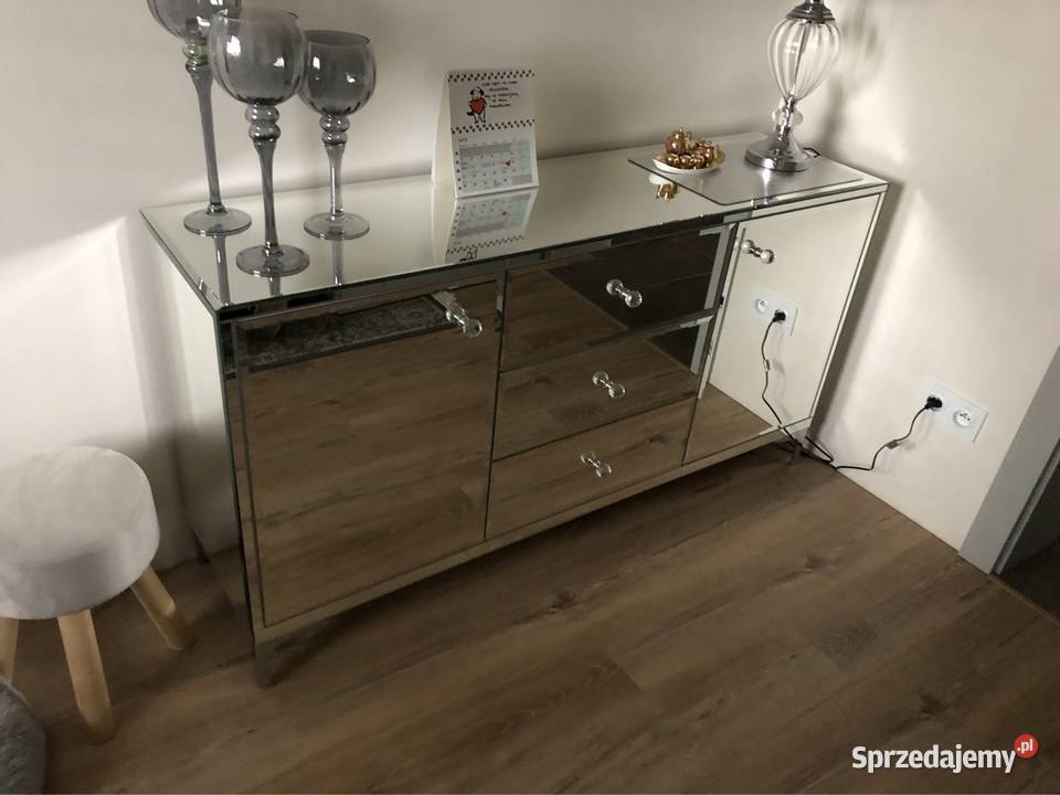 Komoda lustrzana z lustra glamour gałka kryształ Kępno sprzedam