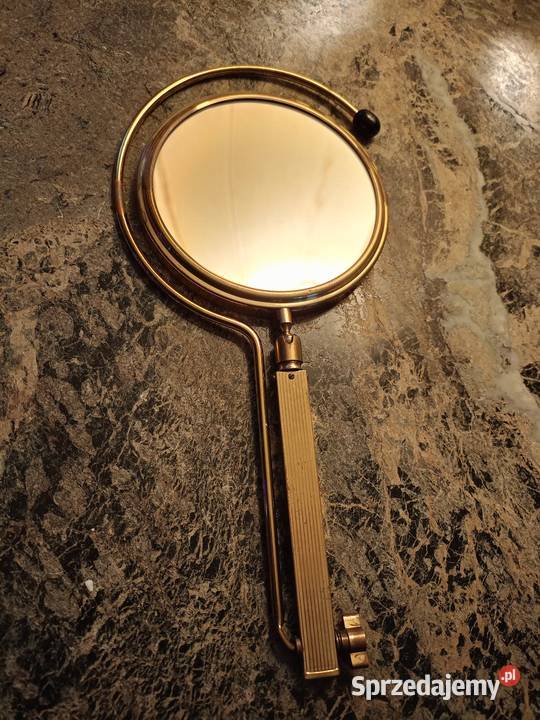 Zabytkowe Lustro kosmetyczne złocony mosiądz wielkopolskie