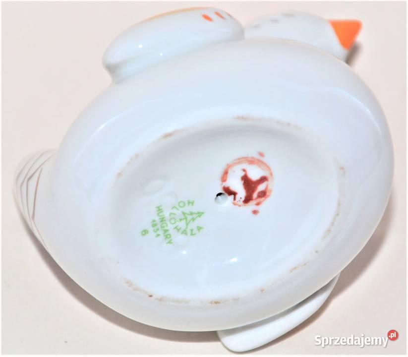 Kura i 2 kurczęta Art Deco porcelana Hollohaza Warszawa