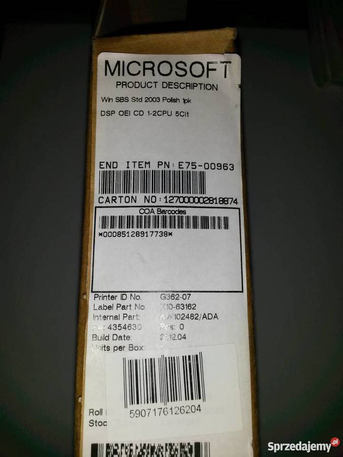 Microsoft Windows 2003 Small Business Server Oprogramowanie wielkopolskie Poznań