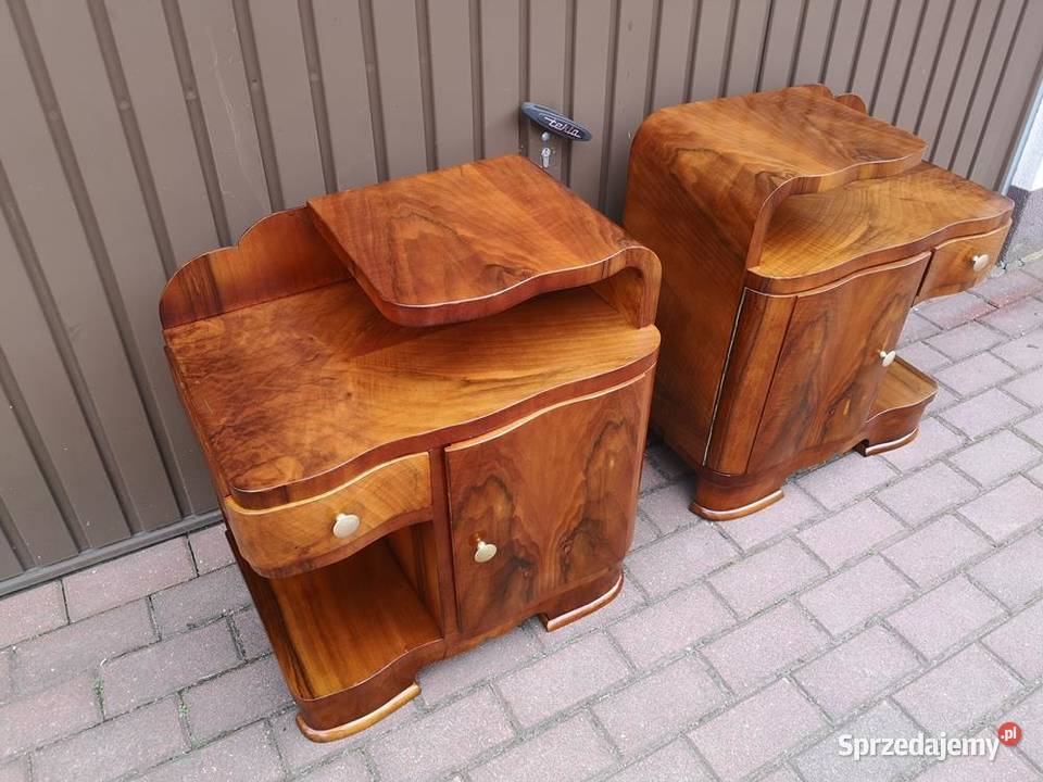 Stoliki Szafki Nocne Art Deco Orzech Stare Antyk wielkopolskie