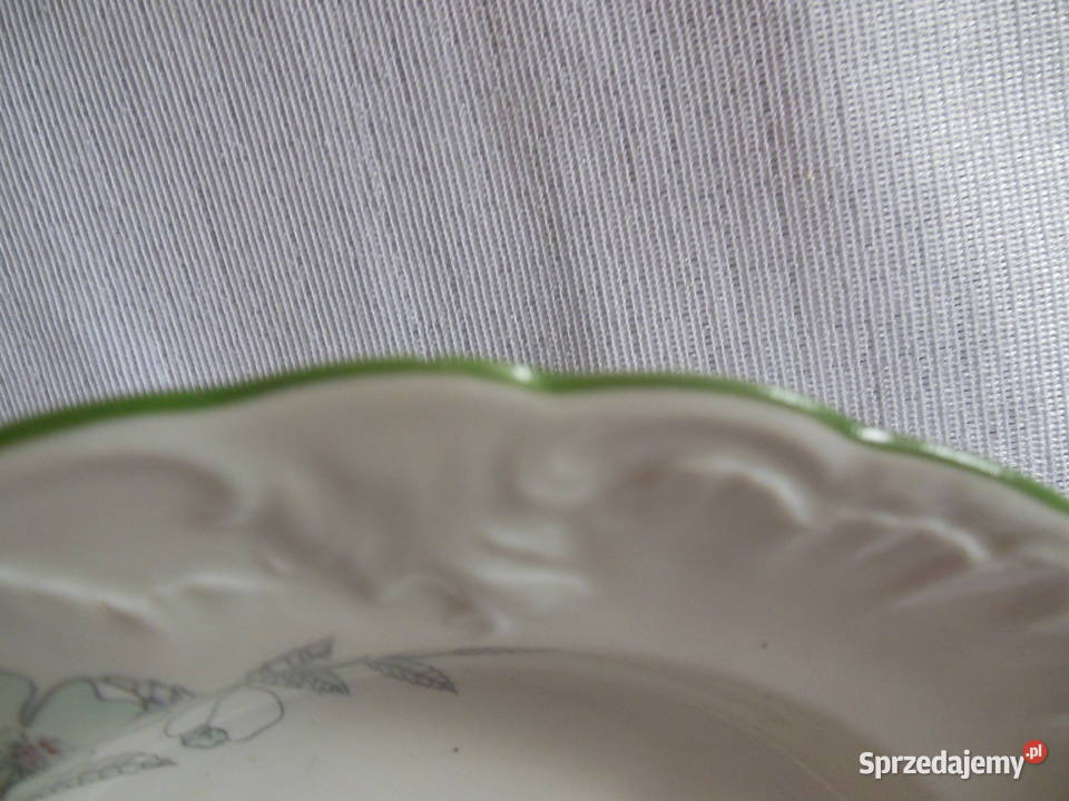 Talerze głębokie w szare kwiaty PRL 2 Porcelana i szkło Kielce sprzedam