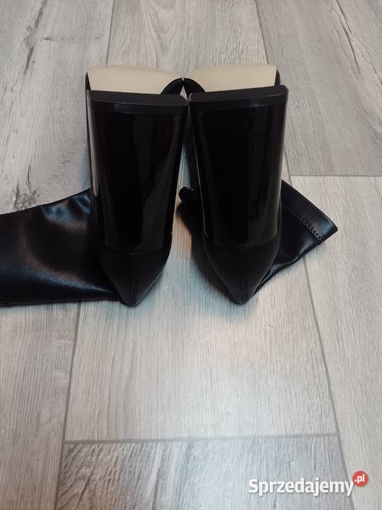 4142 Czarne Biznesowe Botki wieczorowe na Kozaki Moda i Styl Kraków