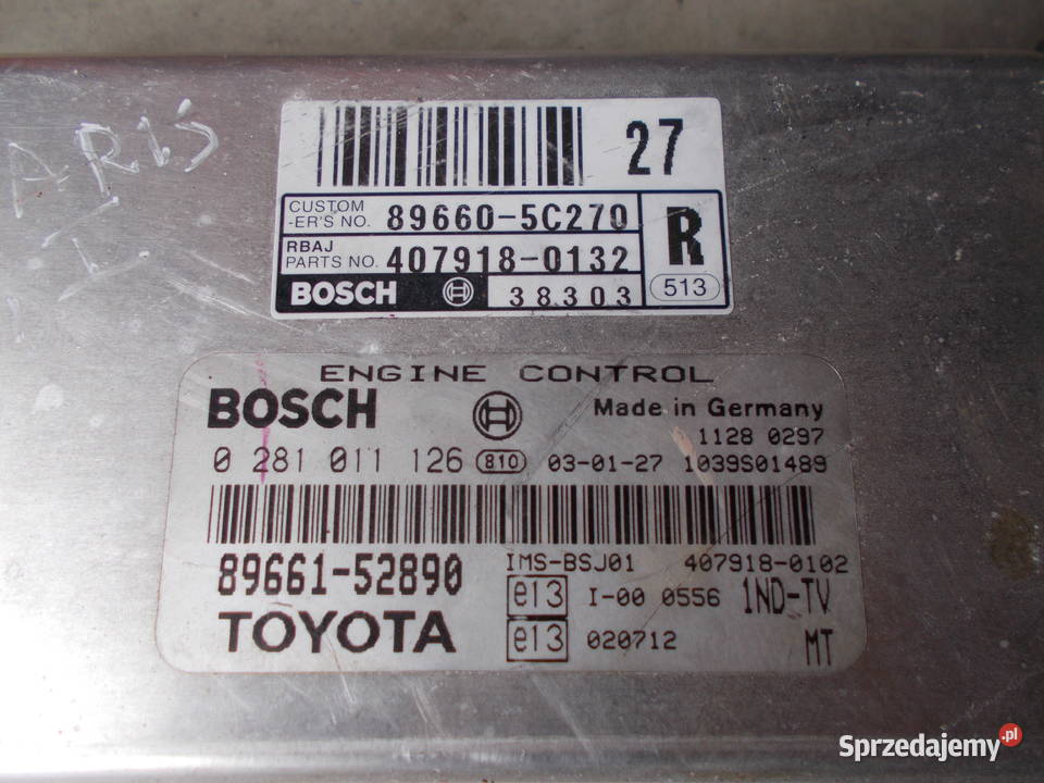 TOYOTA YARIS 14 D4D komputer sterownik silnika
