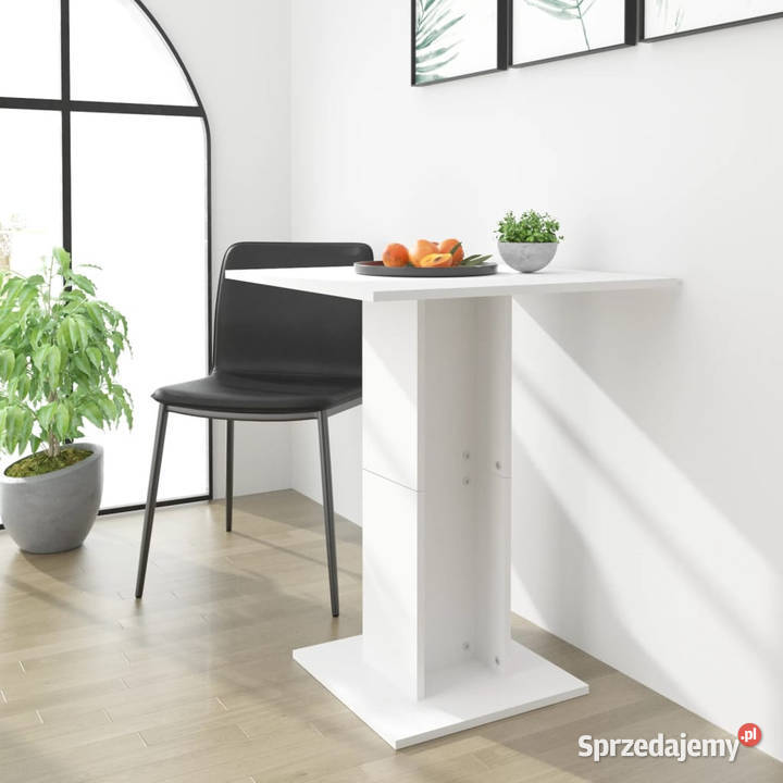 Stolik bistro biały 60x60x75 materiał mazowieckie sprzedam
