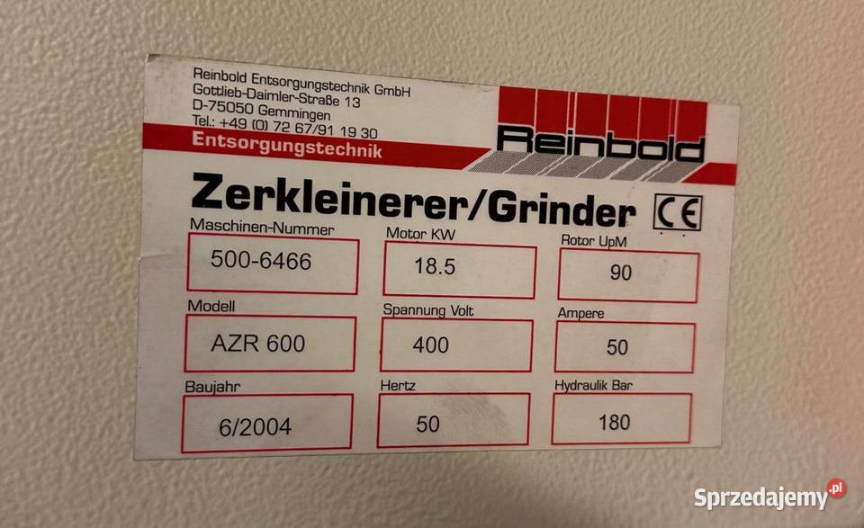 Reinbold AZR 600 rebak małopolskie Nowy Targ