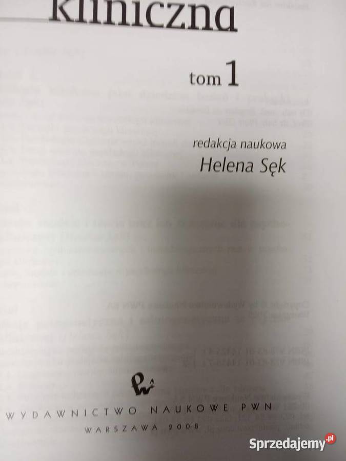 Psychologia kliniczna Sęk jeden tom akademickie Warszawa