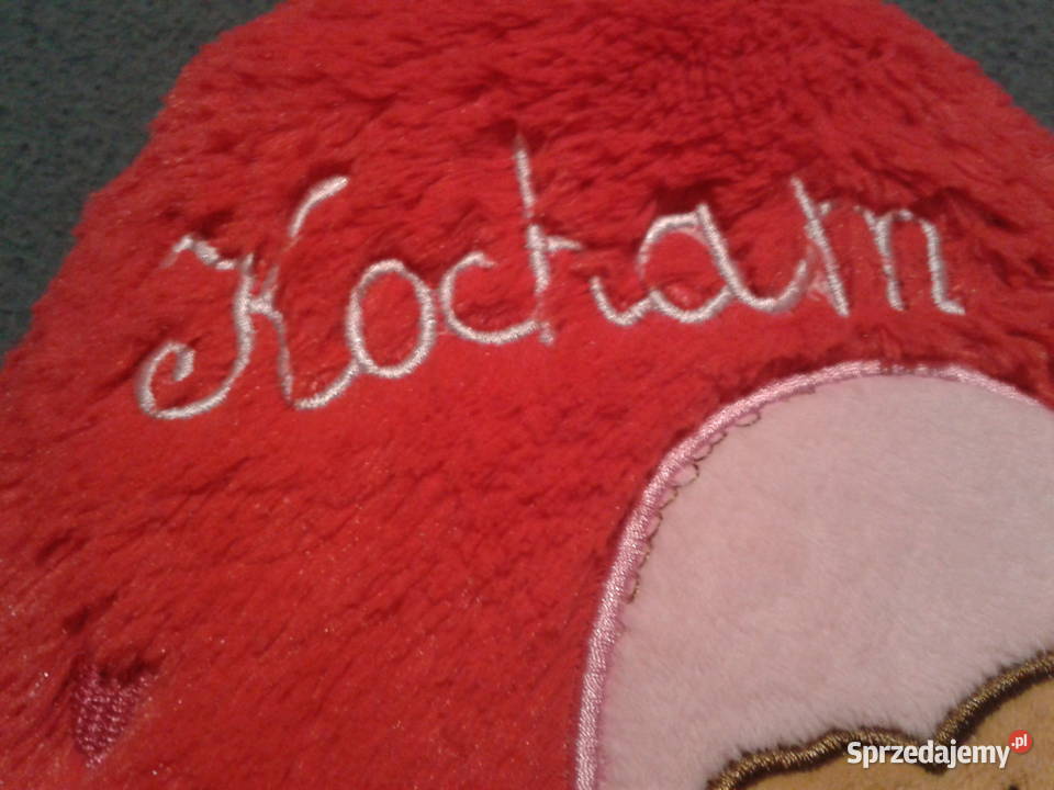 SERCE pluszowe czerwone z pieskiem z napisem czerwony opolskie Wołczyn