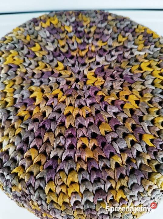 Kapelusz z naturalnej raffii ręczne robiony Piotrków Trybunalski