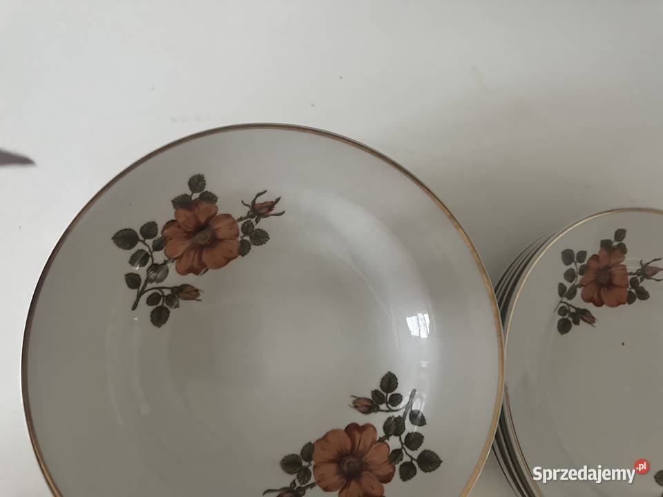 Talerze porcelanowe Włocławek z lat PRLu łódzkie Łódź