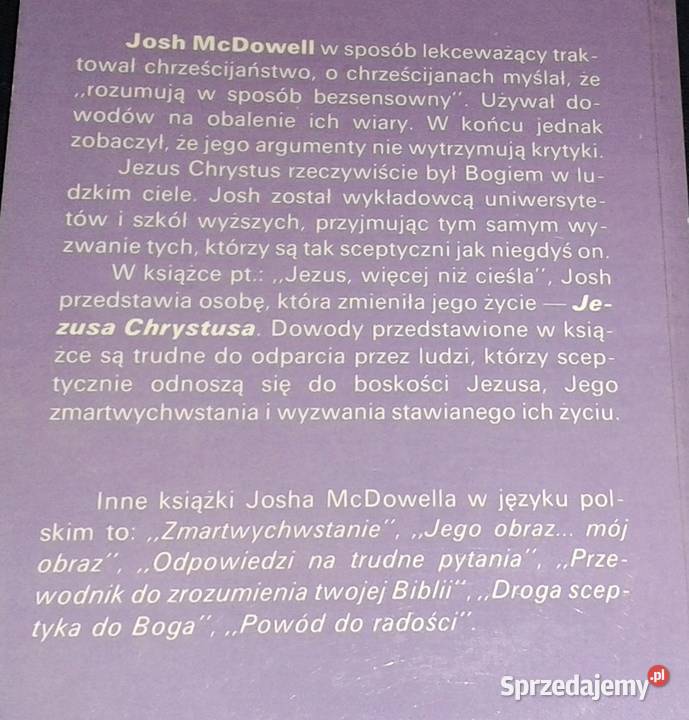 Jezus Więcej niż cieśla Josh McDowell lubelskie Chełm