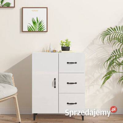 vidaXL Szafka biała połysk 695x34x90 materiał mazowieckie Warszawa sprzedam