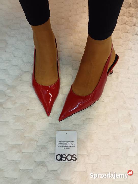 40 ASOS Design Czerwone czółenka z odkrytą piętą małopolskie Kraków