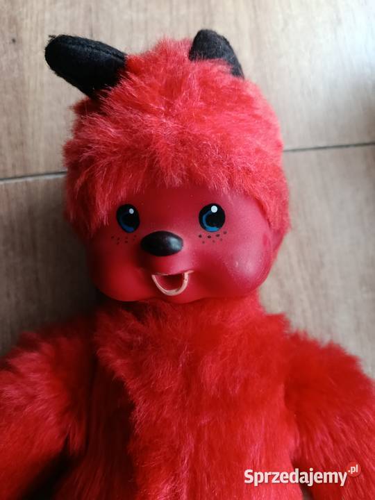 Zabawka stara monchichi czerwony diabełek