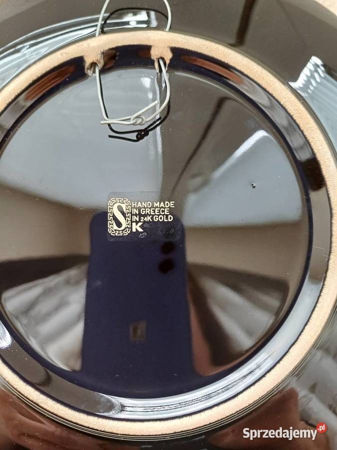 Ozdobny talerzyk z greckiej porcelany 24Kgold pomorskie Gdynia