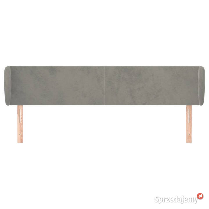 Zagłówek uszak jasnoszary 183x23x7888 aksamitny Warszawa