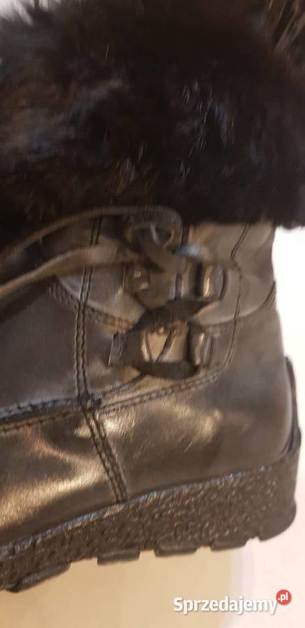 Botki skórzane półbuty futerko zasuwane Kozaki Kielce