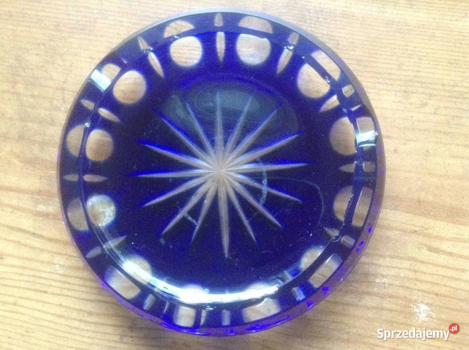 Popielnica kryształowa kobaltowa lata 70 Porcelana i szkło opolskie Opole