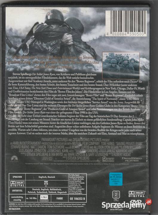 Szeregowiec Ryan Tom Hanks niemang DVD Pruszków