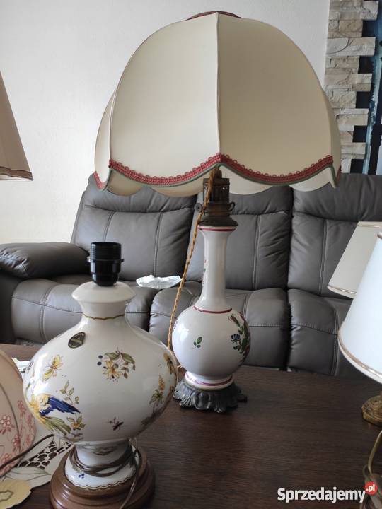 Stylowa lampa stojąca porcelana mosiądz wielkopolskie Budzyń sprzedam