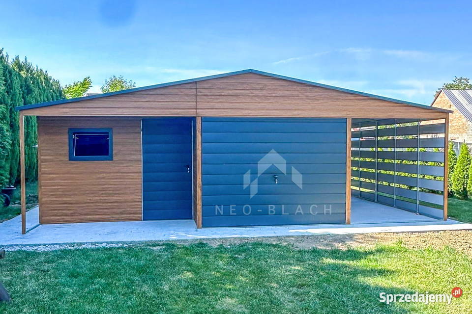 Garaż Blaszany 8x6m Wiata 2m Wnęka 1m Brama 48m2 Gniezno