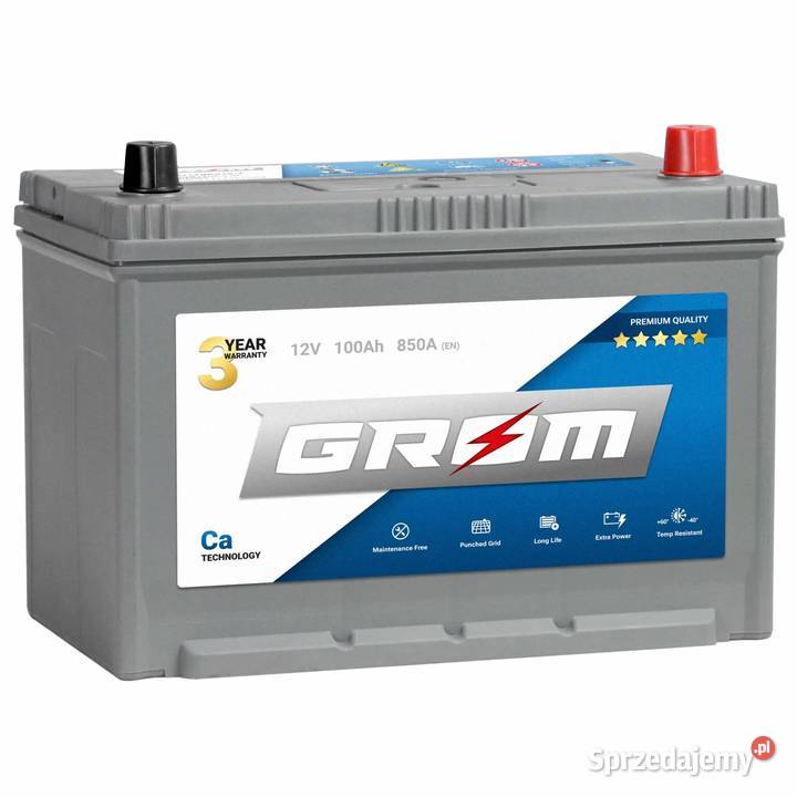 Akumulator GROM Premium 100Ah 850A Jap Prawy osobowe kujawsko-pomorskie Bydgoszcz
