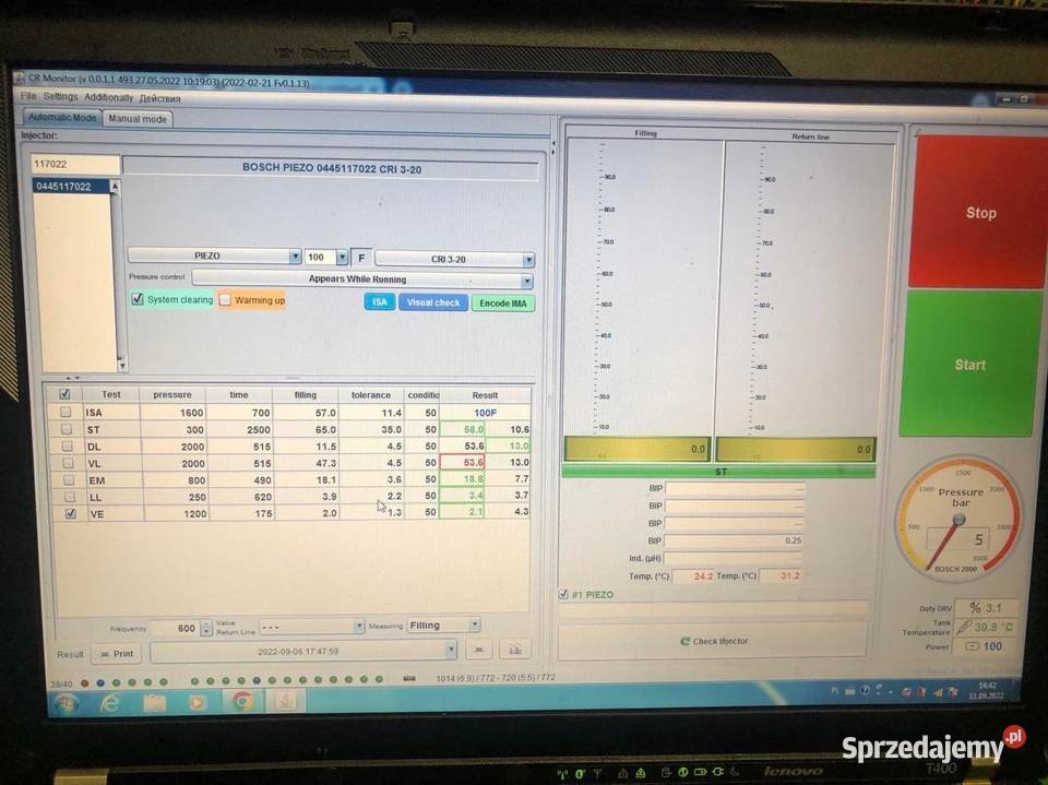 Stól Probierczy Kody IMA ISA Przystawka do CR