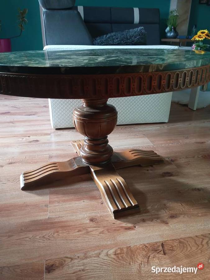 Stół okrągły z płytą marmurową sprzedam