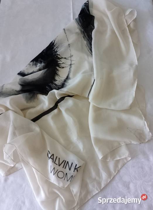 Szalik CALVIN KLEIN Women kremowy z wzorem oka Oborniki sprzedam