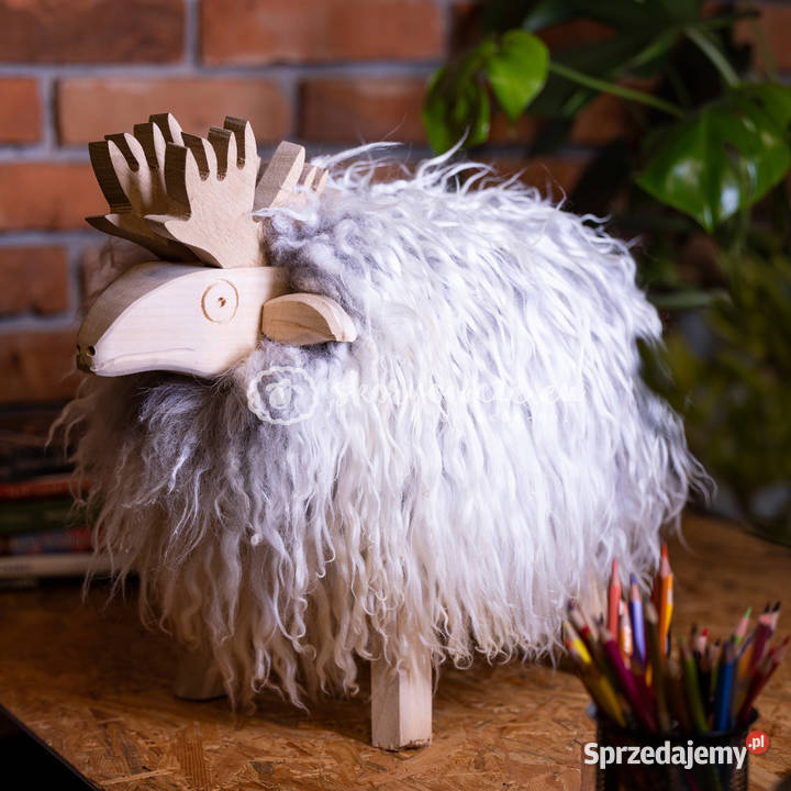Krzesło renifer dekoracyjny biało szary wielokolorowy małopolskie Szaflary