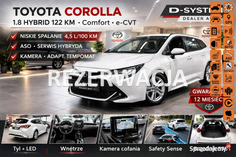 Toyota Corolla 2122 Salon Polska 18 HYBRID 1wł z podgrzewane fotele Białystok