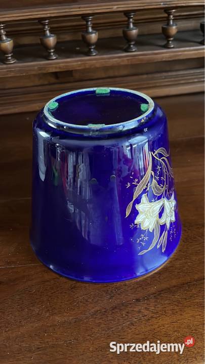 Doniczka osłonka Kobalt Złocona na krawędzi Z Gdańsk