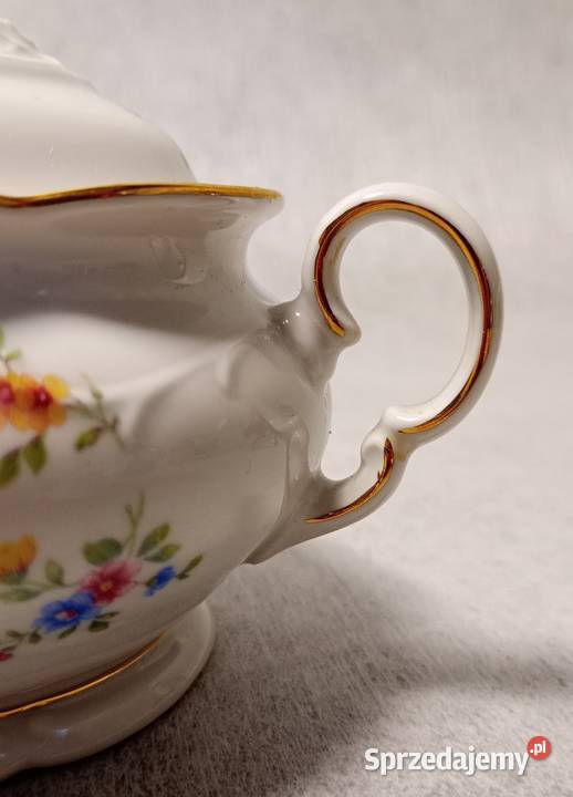 ZEH SCHERZER Cukierniczka Reliefy i złocenia Porcelana i szkło dolnośląskie Jawor