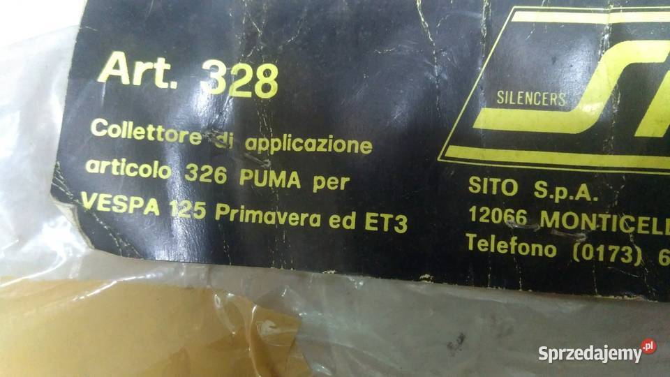 KOLEKTOR WYDECH TŁUMIK PIAGGIO VESPA 125 podlaskie