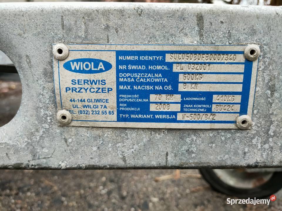 Przyczepa Wiola W600 lubuskie Zielona Góra