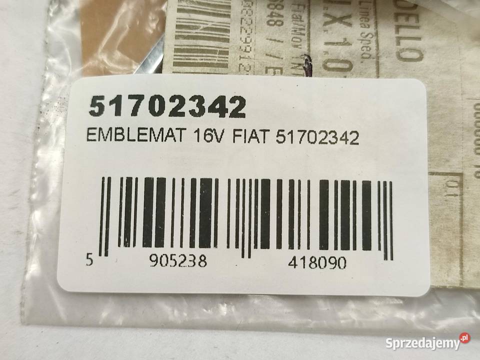 EMBLEMAT 16V FIAT PUNTO 19992003 NOWY ORYGINALNY