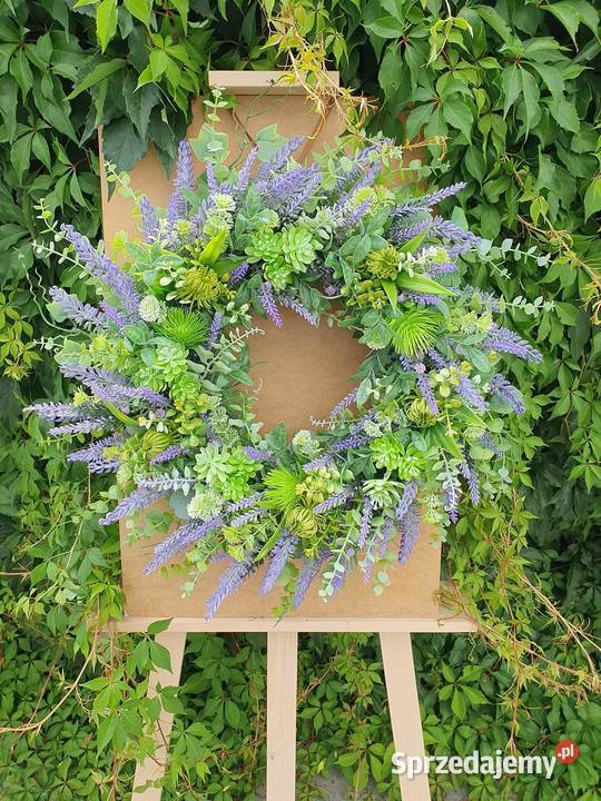 Wianek na drzwi lawendowy okazały 50 Wianki Promnice