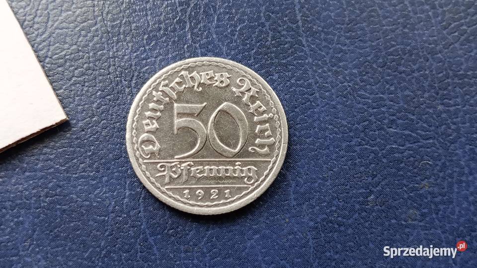 Stare monety 50 fenig 1921 F NIemcy Lesko