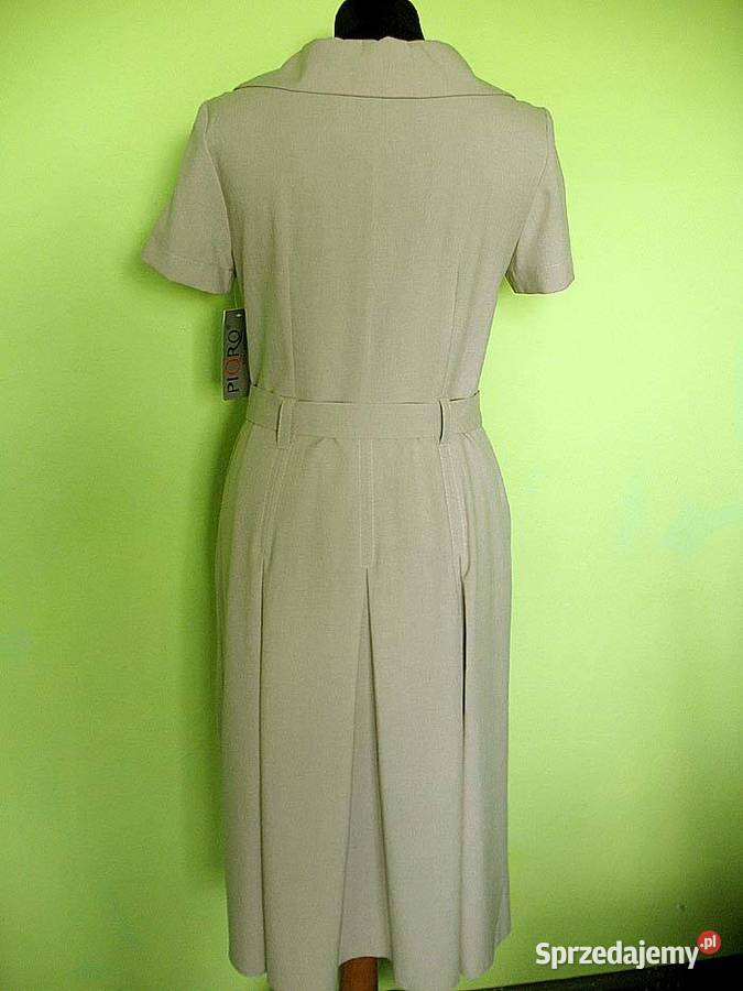 Sukienka beżowa elegancka 40 L biust 90