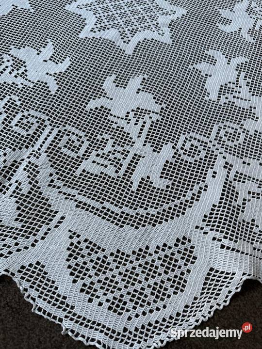 obrus okrągły szydełkowy rękodzieło śląskie