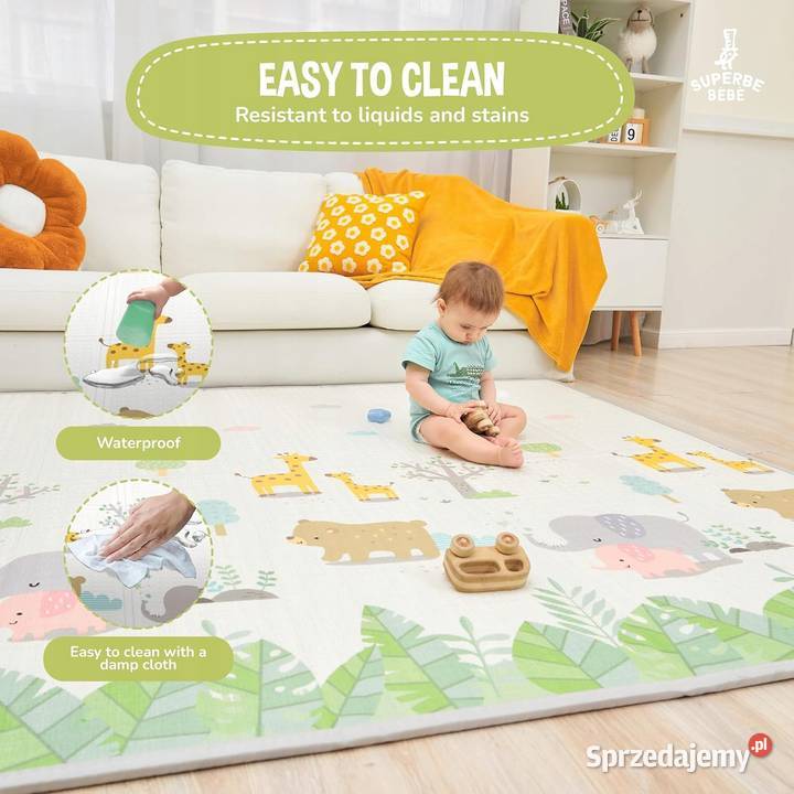 Mata piankowa do zabawy niemowląt 150x180 Myszyniec