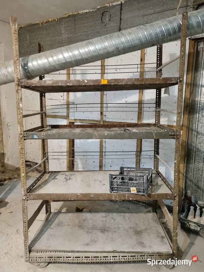 Regał magazynowy z kątowników metalowy do garażu sprzedam