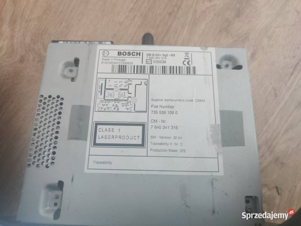 Fiat FiorinoBipperNemo oryginalne radio Bosch z małopolskie Bochnia
