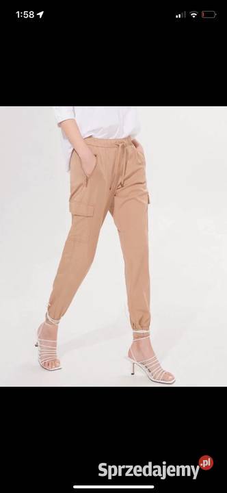 Spodnie jogger cargo beige materiałowe joggersy Odzież damska Ząbki