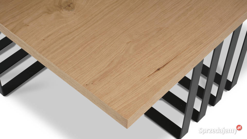 Stolik Loft Dąb Naturalny Czarna Podstawa 85 x 85cm Toruń sprzedam